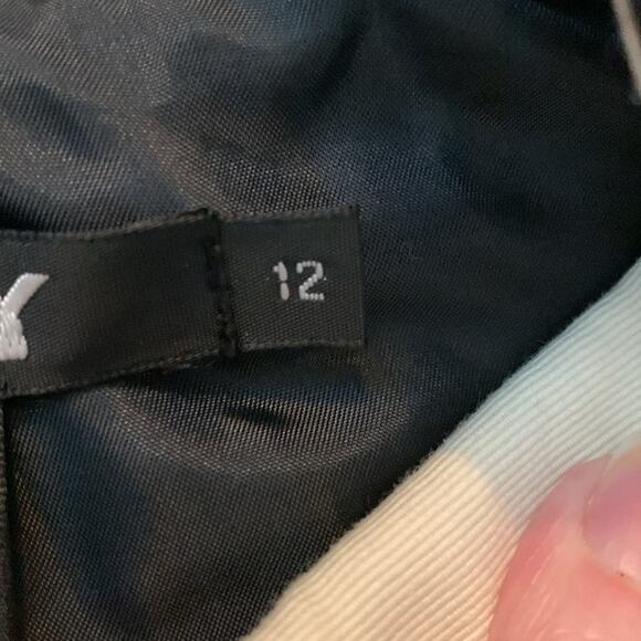 Vintage 80s/90s DKNY Black & Cream Cotton Mandarin Collar Coat - Picture 5 of 5